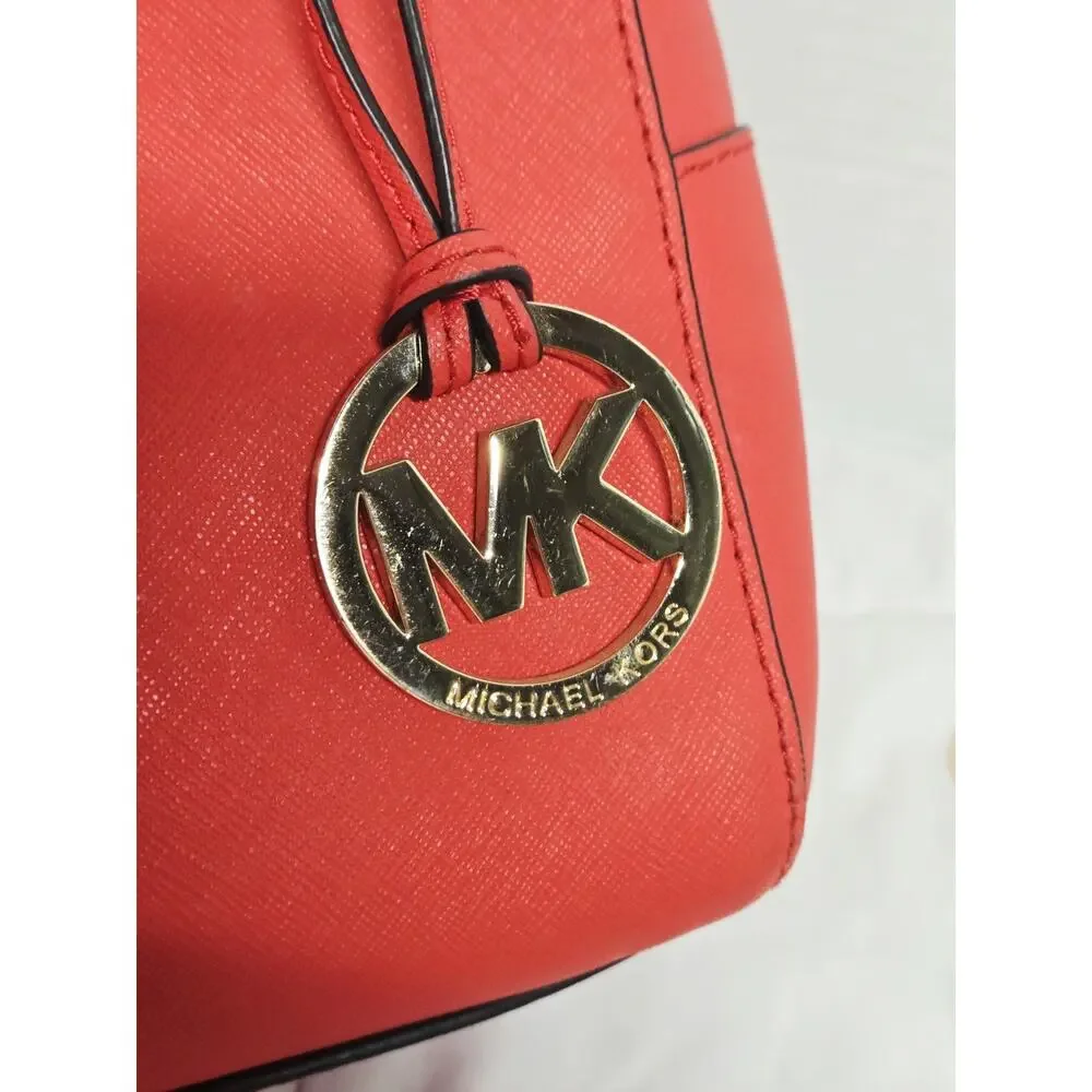MICHAEL KORS Ciara Women's Handbag Red Saffiano Leather Satchel Casual Strap